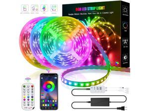 LED Strip Lights, 50ft/15M RGB Led Light Strip with Bluetooth Remote App Controller Color Changing 5050 LED Rope Lights Strip Sync to Music for Party Home Bedroom Lighting Kitchen Bed Flexible Strip