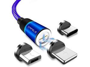 Magnetic Charging Cable 6.6ft, QC3.0 Fast Charging Nylon Braided Cord with LED Light, Support Data Trasfer 3 in 1 Universal Magnet Phone Charger Compatible with Micro USB Type C Devices Magnetic Charging Cable 6.6ft, QC3.0 Fast Charging Nylon Braided Cord with LED Light, Support Data Trasfer 3 in 1 Universal Magnet Phone Charger Compatible with Micro USB Type C Devices