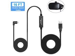 USB A 3.0 to USB C Type C Quest Link Cable 16ft, Oculus Link Cable with Signal Booster, Streaming VR Game & Fast Charging USB C Cable Compatible for Oculus Quest1/Quest2 Headset and Gaming PC