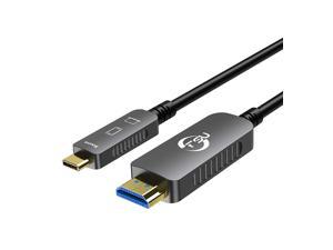 USB 3.1 Type C to HDMI Fiber Optic Cable, 16.4ft/5M 18Gbps Ultra Speed Video Projection Cord, 4K@60hz, HDCP, 3D, Compatible with All Laptop Phones and Tablets with Type C & Thunderbolt 3 Interface