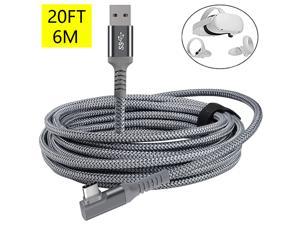 20ft / 6M Nylon Braided VR Link Cable for Oculus Quest 2 Quest 1 VR Headset, USB 3.0 USB A to USB C Type C 5Gbps High Speed Data Transfer Charging Cord for Gaming PC (20Feet)