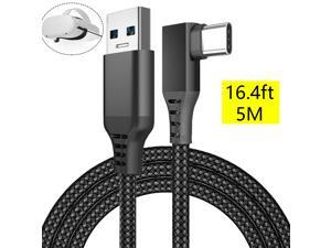 for Oculus Quest 2 Link Cable, USB 3.0 USB A to USB C Cable 16FT / 5M, 90 Degree Angled High Speed Data Transfer & Fast Charging Cable Compatible for Oculus Quest and Oculus Quest 2 to Gaming PC for Oculus Quest 2 Link Cable, USB 3.0 USB A to USB C Cable 16FT / 5M, 90 Degree Angled High Speed Data Transfer & Fast Charging Cable Compatible for Oculus Quest and Oculus Quest 2 to Gaming PC
