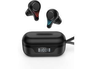 True Wireless Earbuds Bluetooth Earphones Touch Control TWS Sport Headphones with Mic CVC 80 Noise Reduction Stereo inEar Headset with Bass 30H PlaytimeUSBCIPX7 Waterproof Black