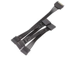 15 Pin SATA Power Extension Hard Drive Cable 1 Male to 5 Female Splitter Adapter 24-inch(60CM)
