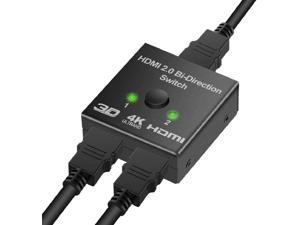 HDMI Switch Bi-directional HDMI Splitter, 4K HDMI Switcher 2 Input 1 Output or 1 Input 2 Output, HDMI Switch Splitter 2 x 1/1 x 2 Supports 4K 3D HD 1080P for Xbox PS4 Roku HDTV