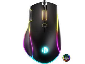 RBG Wired Gaming Mouse, 7 Programmable Buttons, Brilliant RGB Backlit LED, Max 7200 DPI with 6 Customizeable Levels, Ergonomic Gaming Mouse for Gamer, for Windows PC Gaming - Black