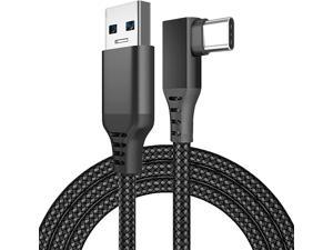 for Oculus Quest 2 Link Cable 20ft/6M, Nylon Braided 90 Degree Angle USB-A to USB-C cable with 5Gbps Data Transfer and 60W Fast Charging for Meta/Oculus Quest 2 and Quest VR headset and More (Black)