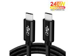 240W PD31 Rapid Charge USB C to USB C Cable 66ft2M Nylon Braided Type C Data Cable 48V 5A 240W Tipo C Cord Charging Cable for Samsung S21 S20 Note 10 iPad Pro MacBook Pro Google Pixel and more