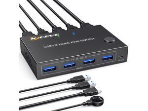 KVM Switch HDMI 2 Port USB 30 HDMI KVM Switcher Selector Box 2 in 1 Out with EDID Simulator Function Support 4K 60Hz Resolution for 2 Computers Share Mouse Keyboard and Monitor