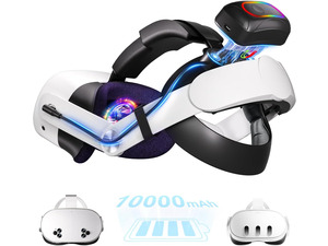 IHDAPP 10000mAh Battery Head Strap for Me-ta Quest 3S/3 with Cool RGB and Magnetic Battery Design, for Quest 3/3s Accessories Extra VR Playtime Premium Comfort & Adjustable, Reduce Facial Stress