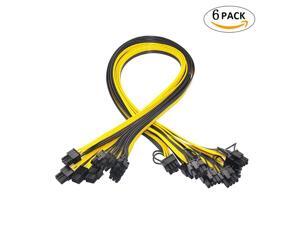 6 Pcs 6 Pin PCI-e To 8 Pin (6+2) PCI-e (Male To Male) GPU Power Cable 50cm For Graphic Cards Mining HP Server Breakout Board,50cm 6 Pcs 6 Pin PCI-e To 8 Pin (6+2) PCI-e (Male To Male) GPU Power Cable 50cm For Graphic Cards Mining HP Server Breakout Board,50cm