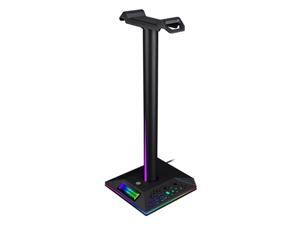 Top Deals Universal Headphones Stand Holder RGB Gaming Headset Desk Bracket Over-Ear Earphone Shelf with 3.5mm 2 USB Ports for P Top Deals Universal Headphones Stand Holder RGB Gaming Headset Desk Bracket Over-Ear Earphone Shelf with 3.5mm 2 USB Ports for P