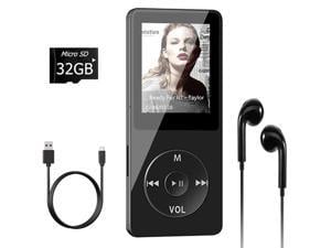 Aigital MP3 Player with 32GB TF Card and Supports 128GB Extension Memory, Economic Multi-functional Mini MP4/MP3 Music Player Adapter, with Video/ Photo Viewer/E-Book, FM Radio and Record Function