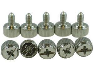 10 x Silver Steel Computer Case Thumbscrews for Cover / Power Supply / PCI Slots