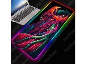 Anime Large RGB LED Gaming Mouse Pad 7 Color Light USB Wired 