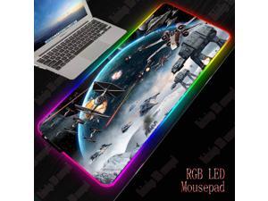Star Wars RGB Gaming Large Mouse Pad Gamer Led Computer pad Big Mat with Backlight Carpet for Keyboard Desk
