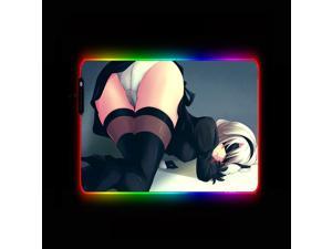 Nier Automata Sexy Girl Gaming RGB Large Anime Mouse Pad Mouse Mat Computer Mousepad Led Backlight Keyboard Desk Mat