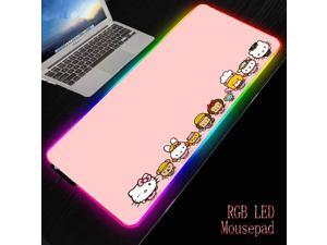 Hello Kitty Pink Durable Rubber PC Laptop Anti-slip Mouse Pad RGB Colorful LED Lighting Game Player Lock Edge Desk Pad Hello Kitty Pink Durable Rubber PC Laptop Anti-slip Mouse Pad RGB Colorful LED Lighting Game Player Lock Edge Desk Pad
