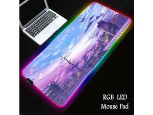 Large Gamer Mousepad RGB Keyboard Mat Sailor Moon Gaming Mouse Pad  landscape LED Backlit Mouse Mat  Anti-slip Lock Edge Desk Pad for Laptop PC 900X400X3MM