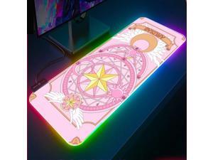 Sailor Moon Anime RGB Mousepad Rubber Gaming Mouse Pad LED Laptop Keyboard Pad Backlight Desk Mat
