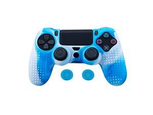 Studded Dots Silicone Rubber Gel Controller Protective Case Cover For Sony PS4 Dualshock 4 DS4 Controller - Blue/White