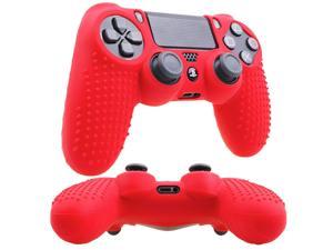 Studded Dots Silicone Rubber Gel Controller Protective Case Cover For Sony PS4 Dualshock 4 DS4 Controller - Red