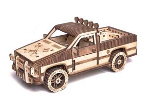 DIY build your own pick up truck. 3D wood puzzle. All materials included in the kit. Made of birch, assembled like a puzzle with no glue. Truck has doors, hood and tail gate that move. DIY build your own pick up truck. 3D wood puzzle. All materials included in the kit. Made of birch, assembled like a puzzle with no glue. Truck has doors, hood and tail gate that move.