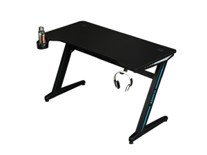 TROPRO Large Gaming Desk 55 Inch Computer Gaming Desk E-Sports Racing Table with with Cup Holder, Headphone Hook for Home Office, Black TROPRO Large Gaming Desk 55 Inch Computer Gaming Desk E-Sports Racing Table with with Cup Holder, Headphone Hook for Home Office, Black
