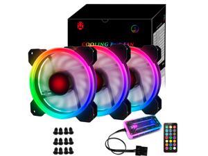 RGB Series Case Fans 120mm with Remote Controller Fan Hub and Extension, COOLMOON Quiet Edition High Airflow Adjustable Colorful PC Case CPU Computer Cooling with Coolers, Radiators System (3pcs) RGB Series Case Fans 120mm with Remote Controller Fan Hub and Extension, COOLMOON Quiet Edition High Airflow Adjustable Colorful PC Case CPU Computer Cooling with Coolers, Radiators System (3pcs)