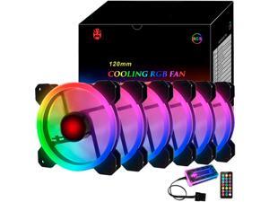 RGB Series Case Fans 120mm with Remote Controller Fan Hub and Extension, COOLMOON Quiet Edition High Airflow Adjustable Colorful PC Case CPU Computer Cooling with Coolers, Radiators System (6pcs) RGB Series Case Fans 120mm with Remote Controller Fan Hub and Extension, COOLMOON Quiet Edition High Airflow Adjustable Colorful PC Case CPU Computer Cooling with Coolers, Radiators System (6pcs)