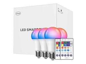 Alexa Smart Light Bulbs,TROPRO’s LED RGBCW Color Changing,85W Equivalent E26 9W WiFi Led Bulb , Work with Google Home Amazon Echo, 2.4Ghz WiFi Only, No Hub Required 4 Pack
