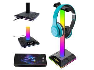 RGB Gaming Headphone Stand Dual USB Port Touch Control Desk Gaming Headset Holder