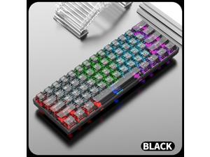 Hot Swappable Transparent Mechanical Keyboard 60 Transparent Gasket Mounted RGB Backlit Wired Gaming Keyboard 61 Keys