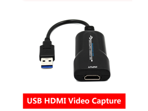 HDMI Capture, HDMI to USB, Full HD 1080P Live Video Capture Game Capture Recording Box, HDMI USB Adapter Video and Audio Grabber for Windows, Mac OS and Linus System-Black