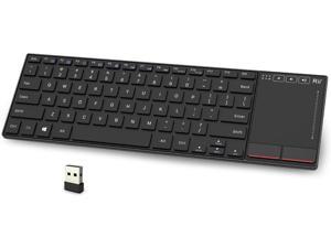 Rii K22 Ultra Slim 2.4 Gigahertz Mini Wireless Multimedia Keyboard with Touchpad for PC and Laptop