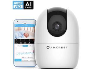 1080P Smart Home WiFi Camera, Baby Monitor, AI Human Detection, Motion-Tracking, Indoor Pet, Dog, Nanny Cam w/ 2-Way Audio, Phone App, Pan/Tilt Wireless IP Camera, Night Vision, ASH21-W White