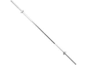 60 Inch Threaded Chrome Barbell Bar, 1 Inch Barbell Diameter with Ring Collars - STBB-60