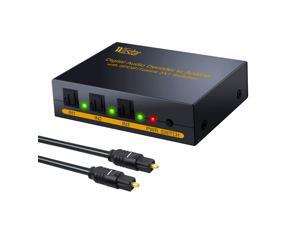 Wiistar SPDIF Switch 3x1 Audio Optical Toslink Switcher Adapter Splitter Converter 3 in 1 out to L/R RCA Audio 3.5mm jack for Amplifiers Wiistar SPDIF Switch 3x1 Audio Optical Toslink Switcher Adapter Splitter Converter 3 in 1 out to L/R RCA Audio 3.5mm jack for Amplifiers