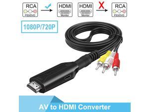 RCA to HDMI Converter,AV to HDMI Adapter,Composite CVBS to HDMI Video Audio Converter Adapter 1080P for PC Laptop Xbox PS4 PS3 TV STB VHS VCR Camera DVD