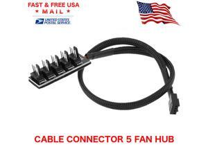 PC Fan Power 1 Female To 5 Male 4-pin Socket Fan Hub Splitter Cable Cooler USA PC Fan Power 1 Female To 5 Male 4-pin Socket Fan Hub Splitter Cable Cooler USA