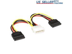 Molex to SATA Power Cable Splitter Adapter Extension, 8" 20cm 18AWG