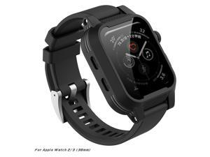 ShellBox Case IP68 Waterproof Watch Case for Apple Watch Case 38mm Series 3 & 2 Heavy Duty Shockproof Impact Resistant iWatch Full Sealed Case with Premium Soft Silicone Replaceable Watch Band (Black) ShellBox Case IP68 Waterproof Watch Case for Apple Watch Case 38mm Series 3 & 2 Heavy Duty Shockproof Impact Resistant iWatch Full Sealed Case with Premium Soft Silicone Replaceable Watch Band (Black)