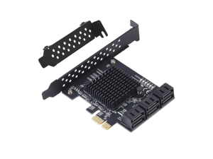 JMT PCI-E PCI Express to 6 Ports SATA3.0 SATA 3 III 6Gbps Controller Expansion Card Adapter w Low Profile Bracket for SSD HDD IPFS