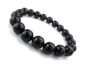 Jewelry Men's Bracelet, 10mm Agate Jewelry Energy Bracelet Energy Stone Ball Black