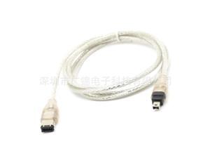 IEEE 1394 FireWire 4Pin to 6Pin Adapter Data Extension Power Cable Pure Coppter Wire Clear White 1.5M,1.5M IEEE 1394 FireWire 4Pin to 6Pin Adapter Data Extension Power Cable Pure Coppter Wire Clear White 1.5M,1.5M