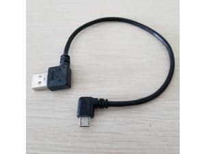 90 Degree Left Angle Micro B 5p Male to Right Angled USB 2.0 A data charging cable cord,Black,25cm 90 Degree Left Angle Micro B 5p Male to Right Angled USB 2.0 A data charging cable cord,Black,25cm