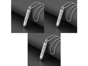 3X Stainless Lords Prayer Cross Bullet Pendant Urn Ashes Necklace for Men 24" 3X Stainless Lords Prayer Cross Bullet Pendant Urn Ashes Necklace for Men 24"