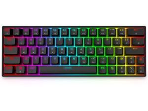 EPOMAKER SKYLOONG SK64 GK64 64 Keys Hot Swappable Mechanical Keyboard with RGB Backlit, ABS Keycaps, Arrow Keys, Programmable for Win/Mac/Gaming Gateron Blue Switch Black