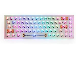 EPOMAKER EP68 65% 68 Keys Hot Swappable RGB 2.4Ghz/Bluetooth/Wired Mechanical Keyboard DIY Kit with 3100mAh Battery, Compatible with 3/5 Pin Switches for Windows/Mac/Android/iOS