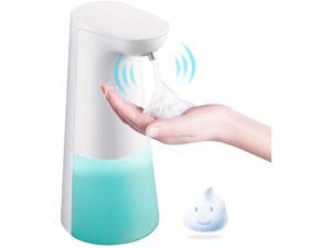 Touchless Soap Dispenser, Touchless Foaming Soap Dispenser Hand Free Countertop Soap Dispensers 240ml Automatic Soap Pump for Bathroom Kitchen (White)
